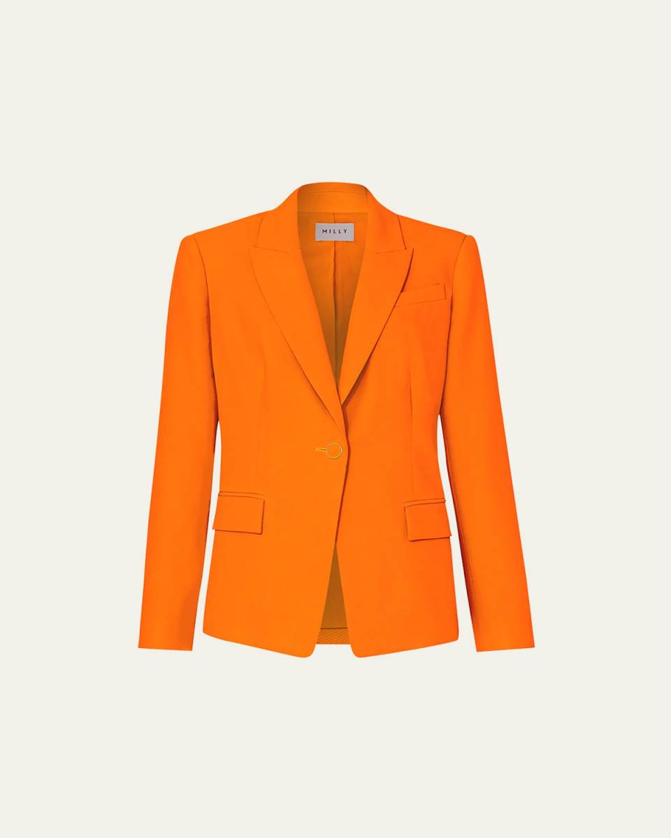 Avery Single-Button Cady Blazer